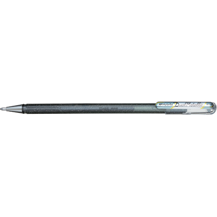 Pentel Hybrid Stylo roller encre gel "Dual Pen", argent