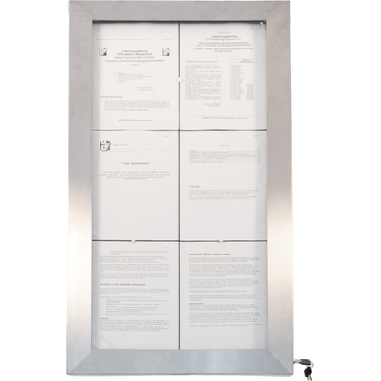 Securit Vitrine d'affichage LED STAINLESS STEEL, 6x feuilles
