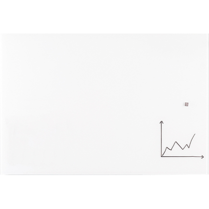 FRANKEN Tableau en verre design, 1.200 x 900 mm, blanc pur