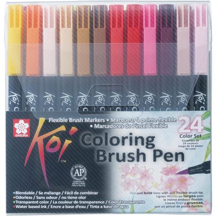 SAKURA Stylo pinceau Koi Coloring Brush, tui de 24