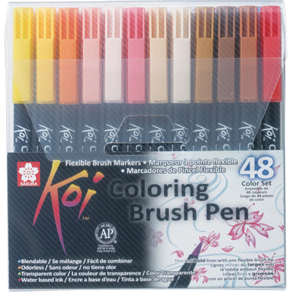 SAKURA Stylo pinceau Koi Coloring Brush, tui de 48