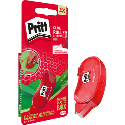 Pritt Roller de colle Mini, permanent, 5,0 mm x 6 m