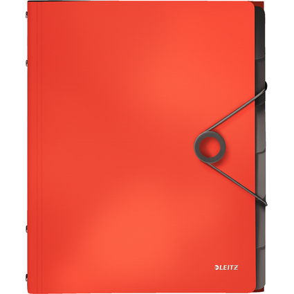 LEITZ Trieur Solid, A4, pp, 6 compartiments, rouge clair