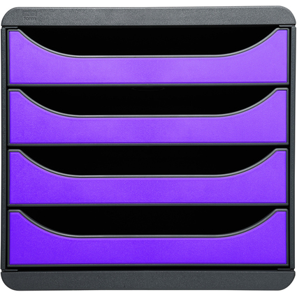 EXACOMPTA Module de classement BIG-BOX, 4 tiroirs, violet