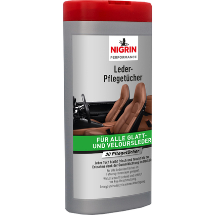 NIGRIN Leder-Pflegetcher, Spenderbox