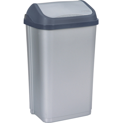 keeeper Poubelle "swantje", 50 litres, argent / anthracite