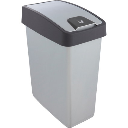 keeeper Poubelle "magne", 25 litres, argent / anthracite