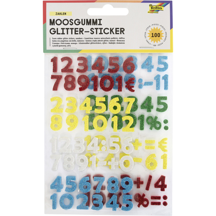 folia Stickers scintillant caoutchouc mousse, chiffres