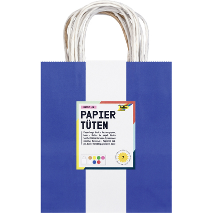 folia Sac en papier kraft, 180 x 80 x 210 mm, assorti