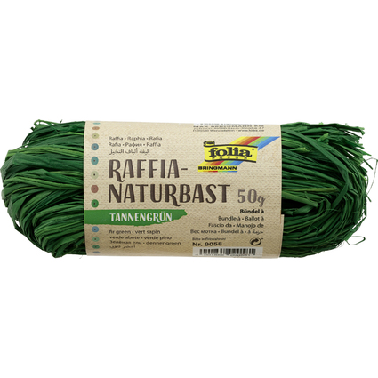 folia Raphia naturel, 50 g, vert sapin