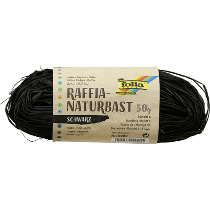 folia Raphia naturel, 50 g, noir