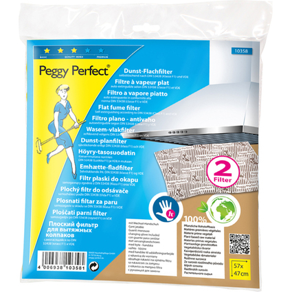 Peggy Perfect Filtre  vapeur plat, avec un gant de rechange