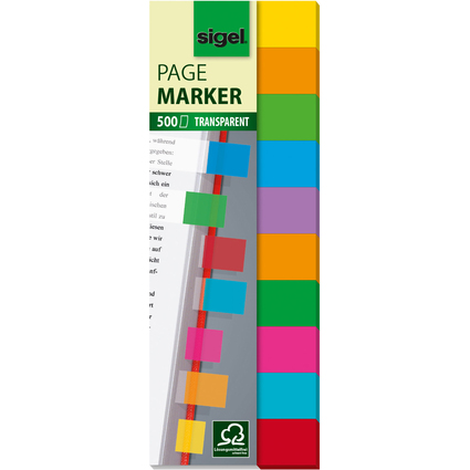 sigel Marque-page repositionnable Film Multicolor, 44x12,5mm