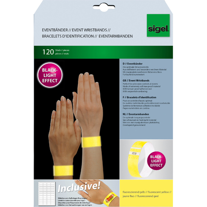 sigel Eventbnder "Super Soft", fluoreszierend, gelb