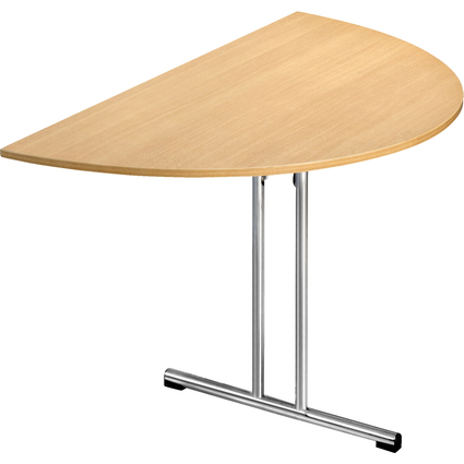 SODEMATUB Table pliante Chromeline1, demi-rond, htre,