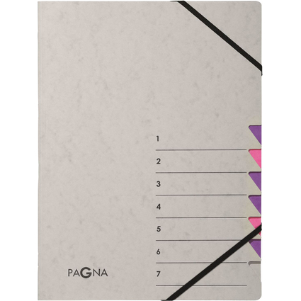 PAGNA Trieur "Easy Grey", A4, 7 compartiments, gris / lilas