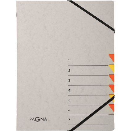 PAGNA Trieur "Easy Grey", A4, 7 compartiments, gris / orange