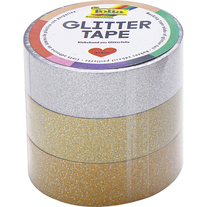 folia Ruban adhsif dco "Glitter Tape", argent/or clair/or