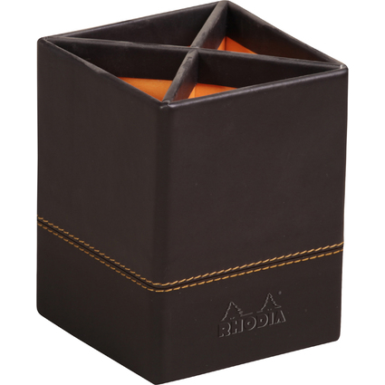 RHODIA Pot  crayons, en similicuir, noir