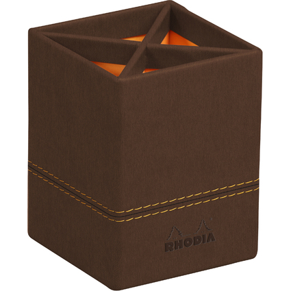 RHODIA Pot  crayons, en similicuir, bronze