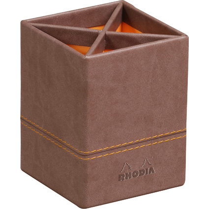 RHODIA Pot  crayons, en similicuir, chocolat