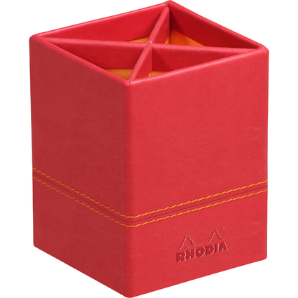 RHODIA Pot  crayons, en similicuir, coquelicot