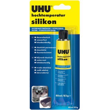 UHU Silicone haute temprature, tube 80 ml, noir