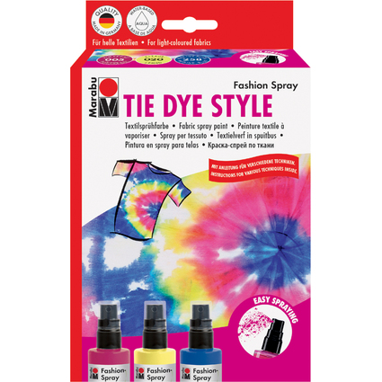 Marabu peinture textile  vaporiser "Fashion-Spray", Set TIE