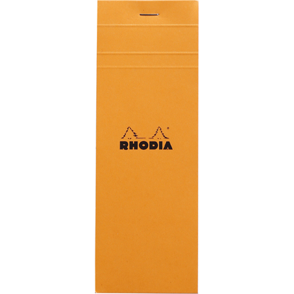 RHODIA Bloc agraf No. 8, 74 x 210 mm, quadrill 5x5, orange