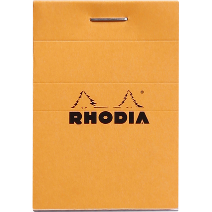 RHODIA Bloc agraf No. 10, format A8, quadrill 5x5, orange