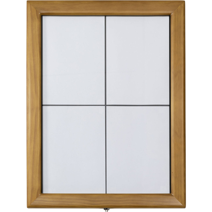 Securit Vitrine d'affichage LED CLASSIC, 4 x A4, teak