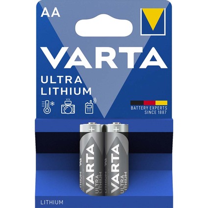 VARTA Pile au lithium "ULTRA Lithium", Mignon (AA), 2 piles