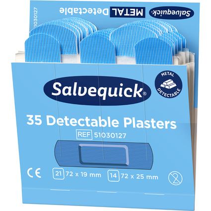 CEDERROTH Recharge Salvequick, pansement dtectable bleu