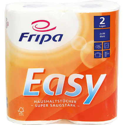 Fripa Rouleau d'essuie-tout Easy, 2 couches, ultra blanc