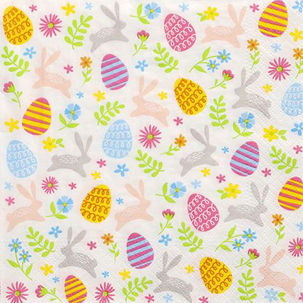 PAPSTAR Serviettes  motif de Pques "Happy Easter"
