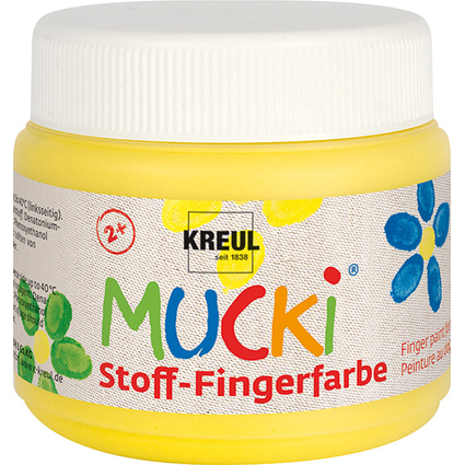 KREUL Gouache aux doigts textile "MUCKI", 150 ml, jaune