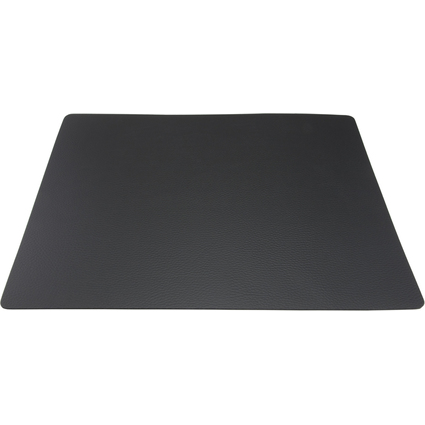 Securit Set de table RAW, en cuir vritable, noir