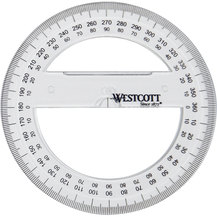WESTCOTT Rapporteur circulaire 360 degrs, 100 mm
