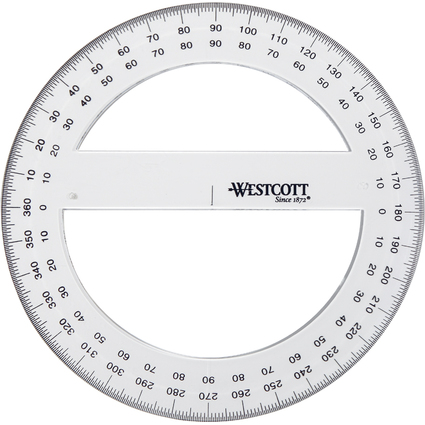 WESTCOTT Rapporteur circulaire 360 degrs, 150 mm