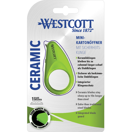 WESTCOTT Mini-cutter, ouvre-carton, avec lame en cramique