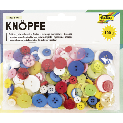 folia Set de boutons, 100 g, assorti