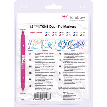 Tombow Feutre double pointe "TwinTone" Bright Colours