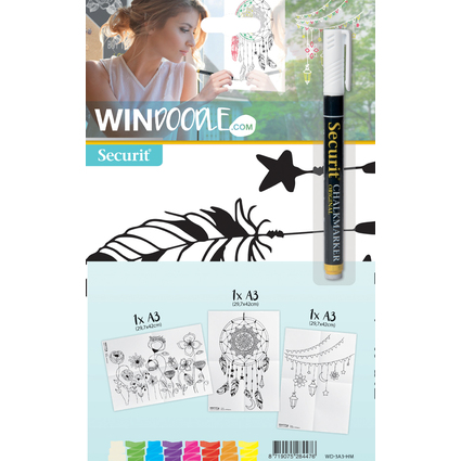 Securit Kit de pochoirs pour fentre WINDOODLE, dcoration