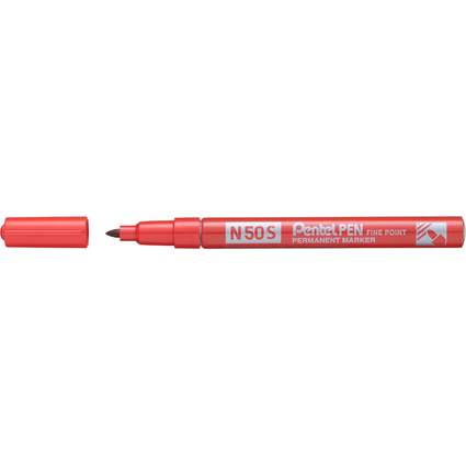 Pentel Marqueur permanent N50S, pointe ogive fine, rouge