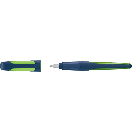 STABILO Stylo plume EASYbuddy M, droitier, bleu acier/lime