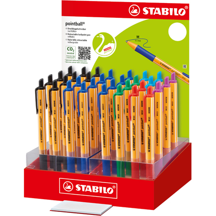 STABILO Stylo  bille rtractable, prsentoir carton de 32