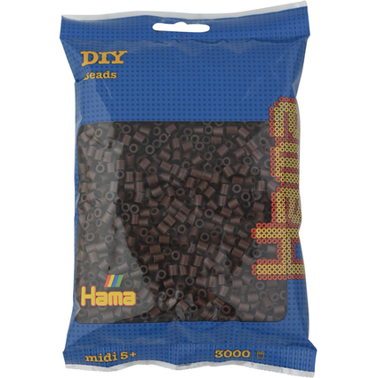 HAMA Perles  repasser midi, sachet de 3.000, marron