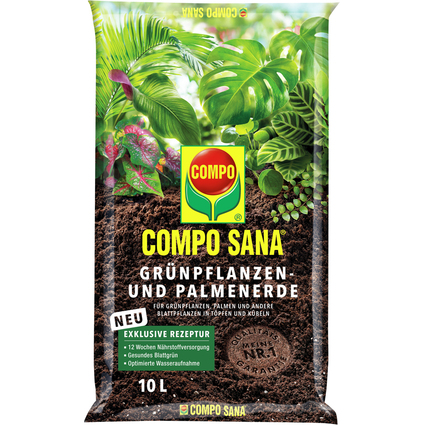 COMPO SANA Terreau plantes vertes et palmiers, 10 litres