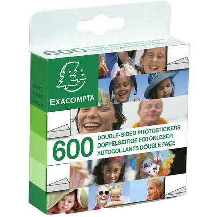 EXACOMPTA Autocollants pour photos, blanc, double-face