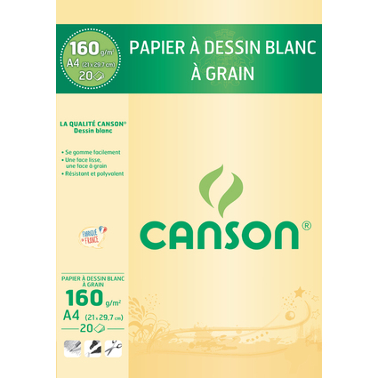 CANSON Bloc de papier  dessin, A4, 160 g/m2, blanc